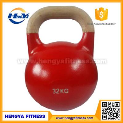 2016 New Product Wooden Handle Precision Cast Steel Competition Kettlebells for Sale