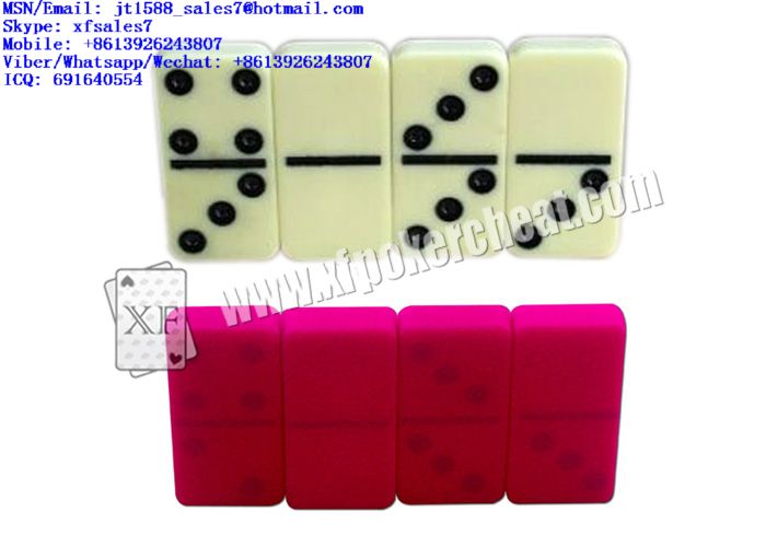 XF Playing Yellow Plastic Dominoes For Invisible Contact Lenses And Backside Cameras / marked playing cards / casino games dice / magic trick dice / magic dice set / poker card reader / Poker Cheat to