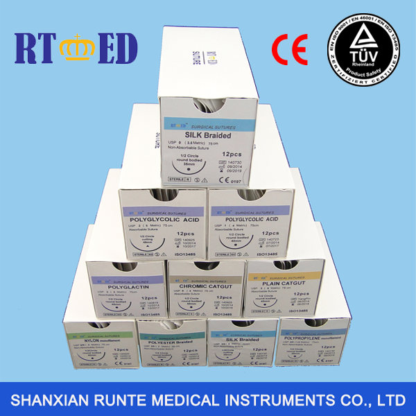Medical sutures with needle manufacturer with CE, ISO, FDA certificate