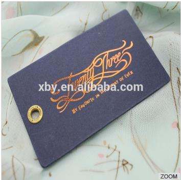 Thick cardboard high quality hang tag, gold foil print/stamp
