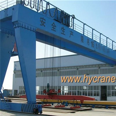 10T Double Girder Semi Gantry Crane, Full Use of Spaces with Low Cost and Compact Structure