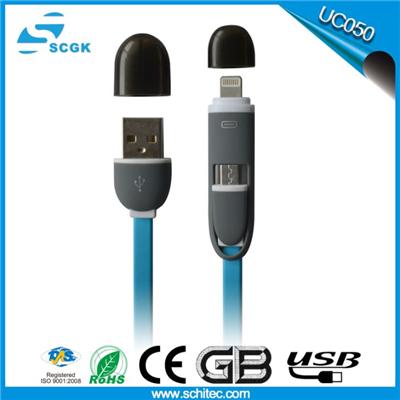 hot selling 2 in 1 cable,micro usb to lightning, lightning micro usb,micro usb to lightning cable for apple
