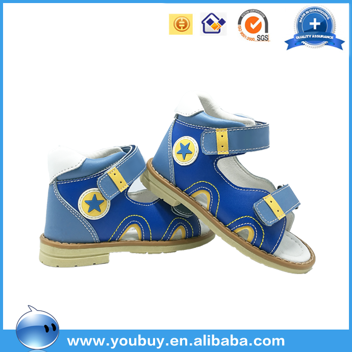 Blue leather medical orthopedic safety shoes for kids fancy pictures of boys fashion shoes
