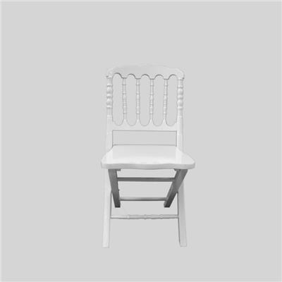 Foldable Wooden White Napoleon Chair With Cushion Seat