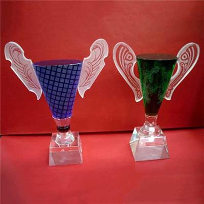 Custom Design Colored Crystal Cup Award