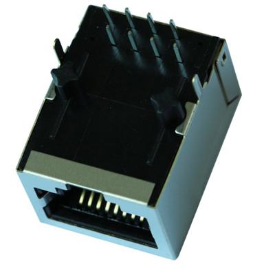 HR901170A Single Port RJ45 Connector with 10/100 Base-T Integrated Magnetics,Without LED,Tab Down,RoHS