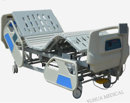 Five Functions Electric Hospital Medical Bed with Scale  with Central Braking Casters Model: XHD-2C