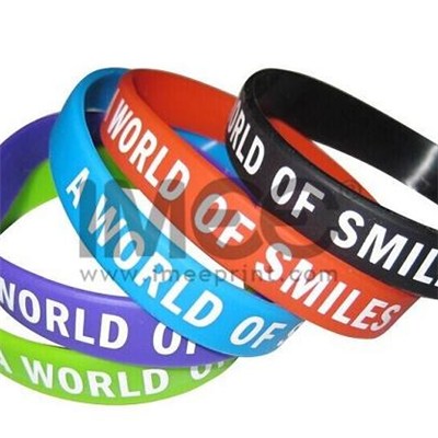 Personalized Custom Printed Silicone Band/Ring, Rubber Bracelets/Wristband