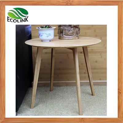 Decorator Modern Simple Bamboo Wood Round Side End Sofa Occassional Table In Natural Color
