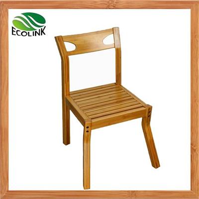 Natural Simple Solid Bamboo Side Arm Restaurant Chair For Dining And Kitchen