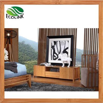 Bamboo Wood Storage TV Media Stand Console Cabinet In Natural Color