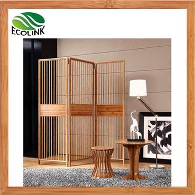 Modern Solid Bamboo Wood 3-Panel 4-panel Folding Screen Room Divider