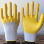 13gauge polyester nitrile half coatied safety working glove