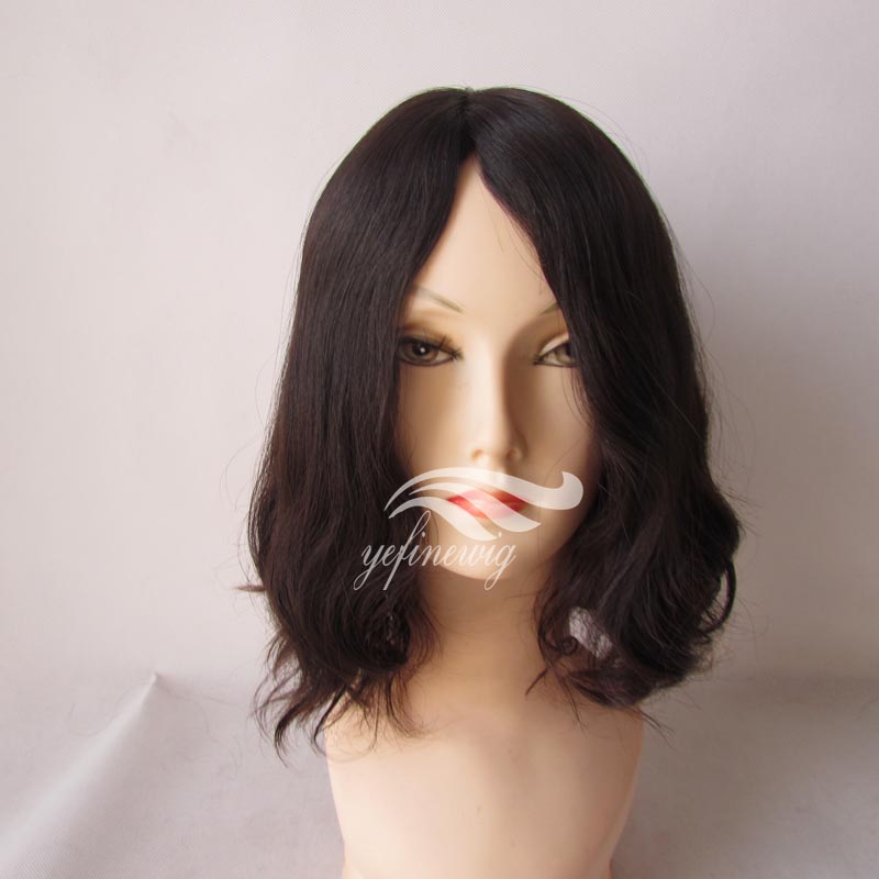 High End Cheap Curly Human Hair Monofilament Ladies Wigs  Manufacturer