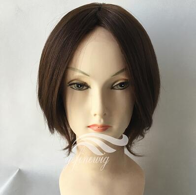 Lace front Straight Short Natural Virgin Human Hair Mono Ladies Wigs Manufacturer