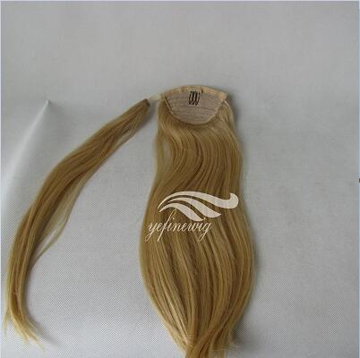 Wholesale Real Cheap Clip in Blonde Human Hair Ponytail/Bangs Hair Extension Companies