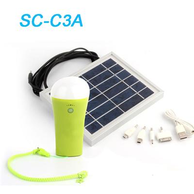 Green Yellow Blue 3W flashlight cover Solar panel lithium battery Rechargeable Led Flashlight
