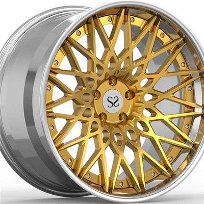 Gold 3 Piece Forged Wheel Rims