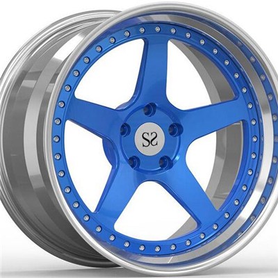 Blue 3 Piece Forged Wheel Rims