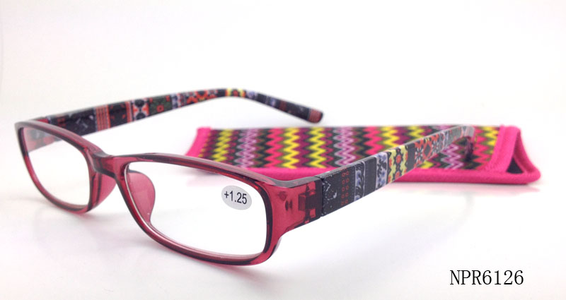 Reading glasses with special design pattern temples are durable, comfortable ;with pouches
