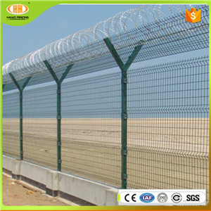 Wholesale 358 High Security Anti Climb Y Shaped PVC Coated Airport Fence with Razor Barbed Wire 1\ 3