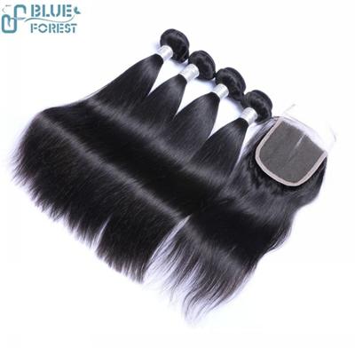 Free Shipping Brazilian Silk Straight Hair Extensions With Lace Closure