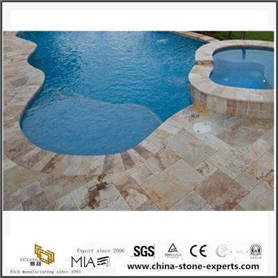 Wholesale Turkish Polished Golden Travertine Tiles For Hotel Hotel And Swimming Pool Decoration