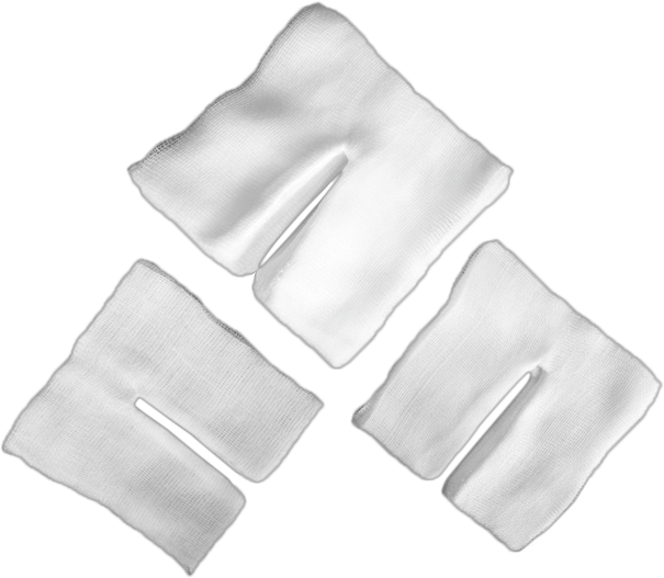 100% cotton Medical Tracheotomy Sponge with different cut ways/even and sharp Y-cut