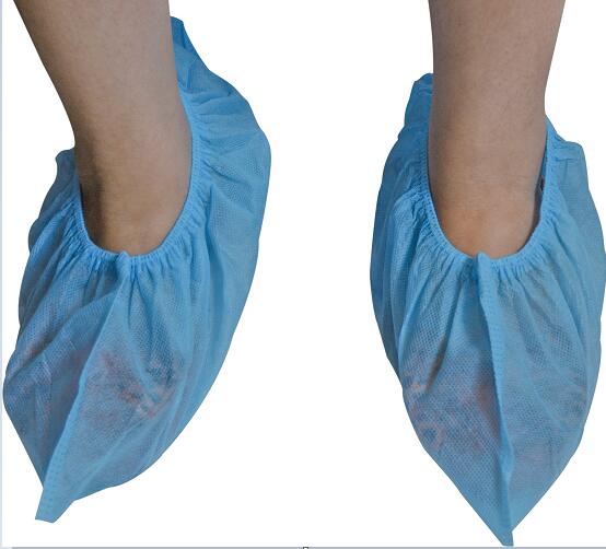 Medical consumable disposable shoe cover with elastic and two types(non-conductive bottom or non-skid bottom)