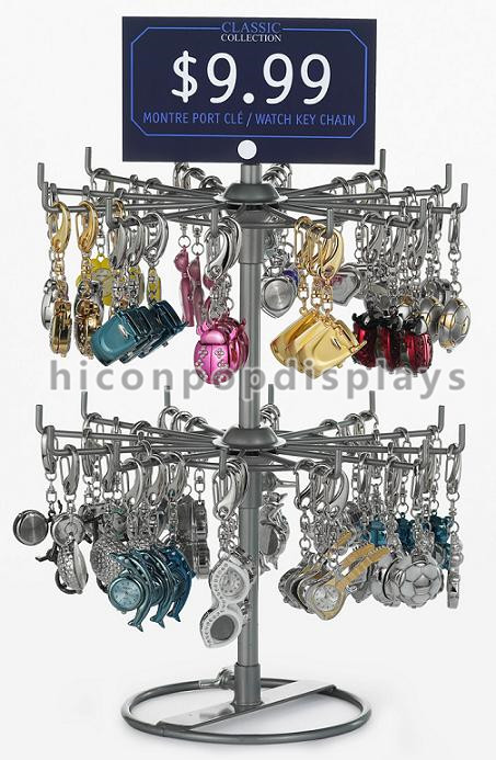 Turnable Keychain Counter Display Racks / Retail Hanging Display Racks