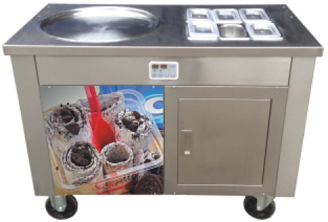 new designed thailand rolled ice cream machine with sigle pan six holes