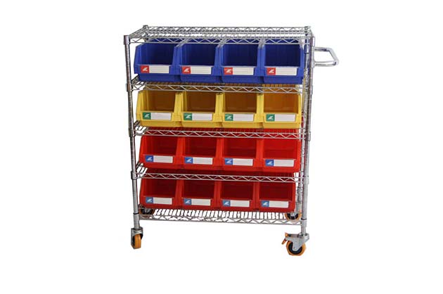 Mobile chrome wire shelving carts manufacturer