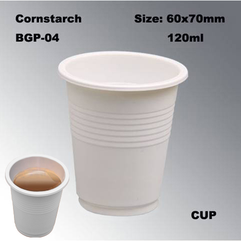 120ml Mini Disposable Biodegradable Cornstarch High Quality Hot & Cold drinking Cup