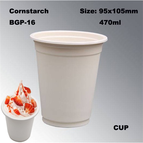высокой производительностью Холодное питьевое мороженое Одноразовая биоразлагаемая чашка из кукурузы