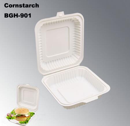High Capacity Biodegradable Cornstarch Fast Food Disposable Lunch Box