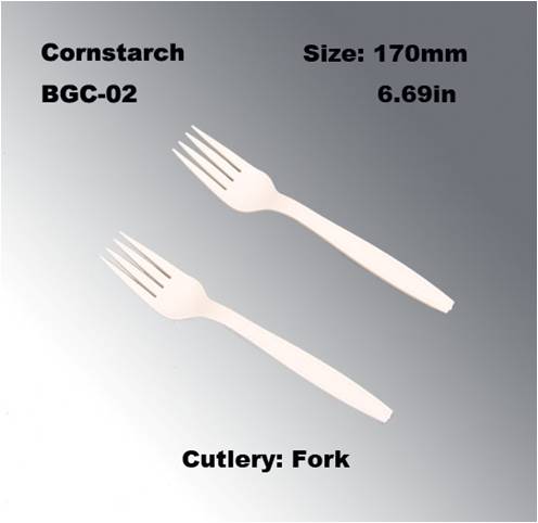 170mm High Quality Cornstarch Disposable 100% Biodegradable Cutlery Fork
