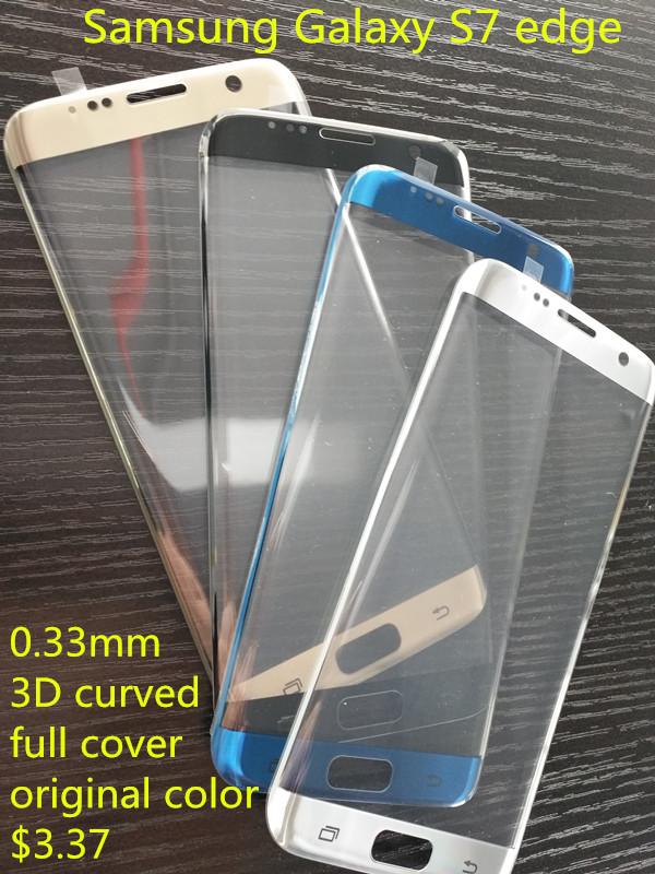 3D curved full cover 9H tempered glass screen protector for iphone7/iphone 7 plus