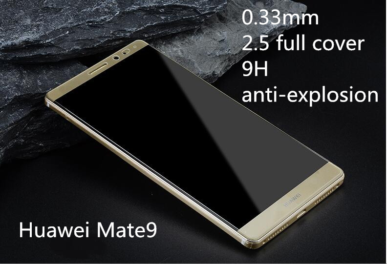 2.5D edge full cover 9H tempered glass screen protector for Huawei Mate9