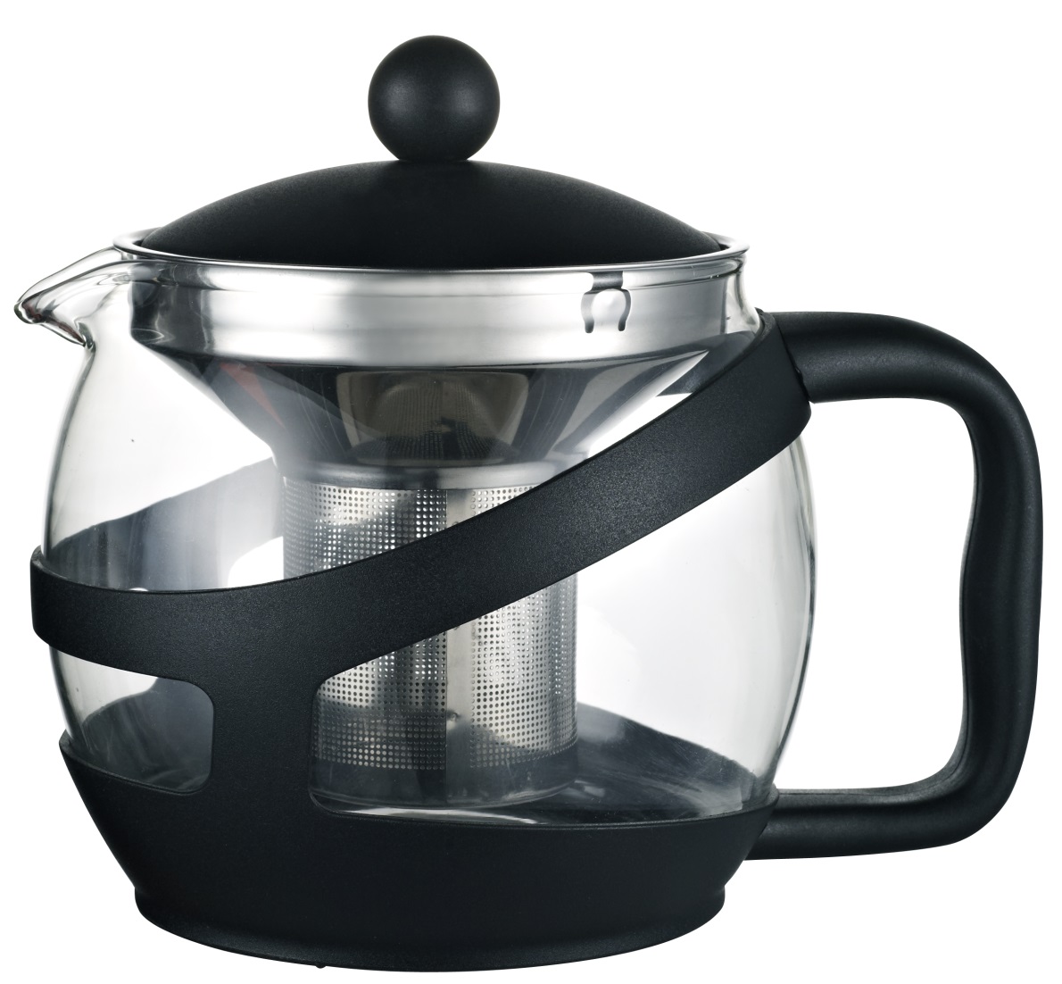 Heat Resistant Glass Tea pot/tea maker with PP Holder（infuser/Strainer）