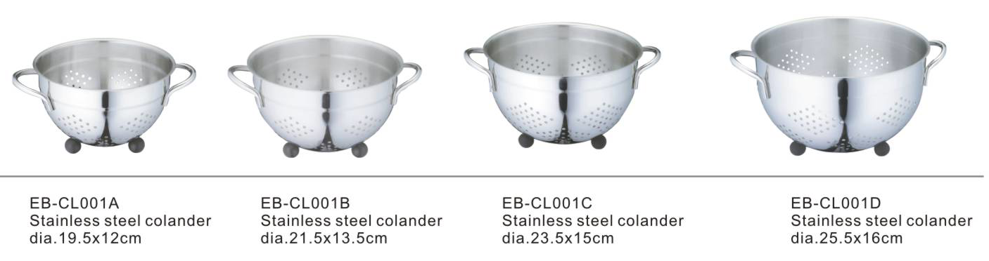 Stainless Steel Colander for Kitchen Food Washing Self-Draining Pasta Bowl Wide Grip Handles