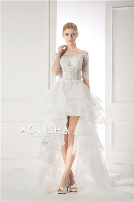 Short Sleeves Off-Shoulder Sweetheart Lace Applique Ball Wedding   Lace