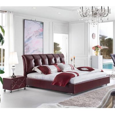 Custom Made Quality Modern PVC PU Leather Cushion Upholstered Bed For Bedroom Furniture