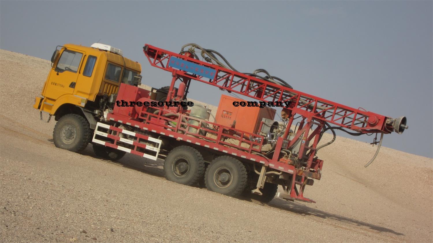 Truck mounted drilling rig for oil prospecting