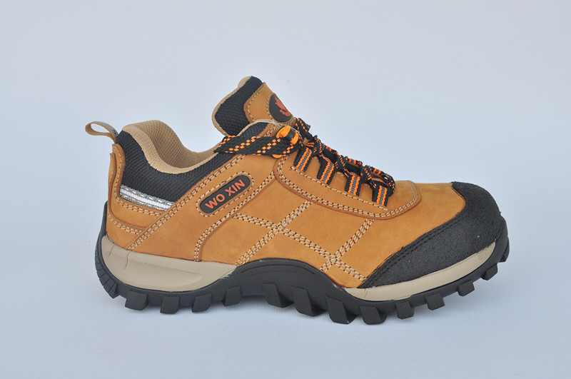 Rubber men safety shoes and nubuck leather safety boots and hiking safety footwear WXRB-022