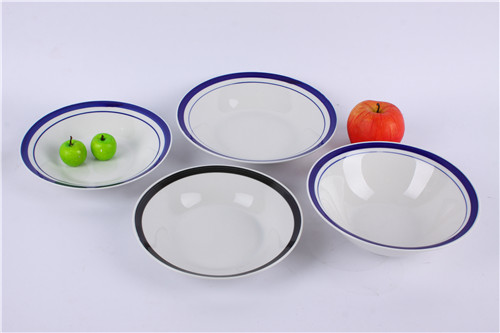 fine ceramic wholesale Footed ceramic bowl wholesale with flower decal