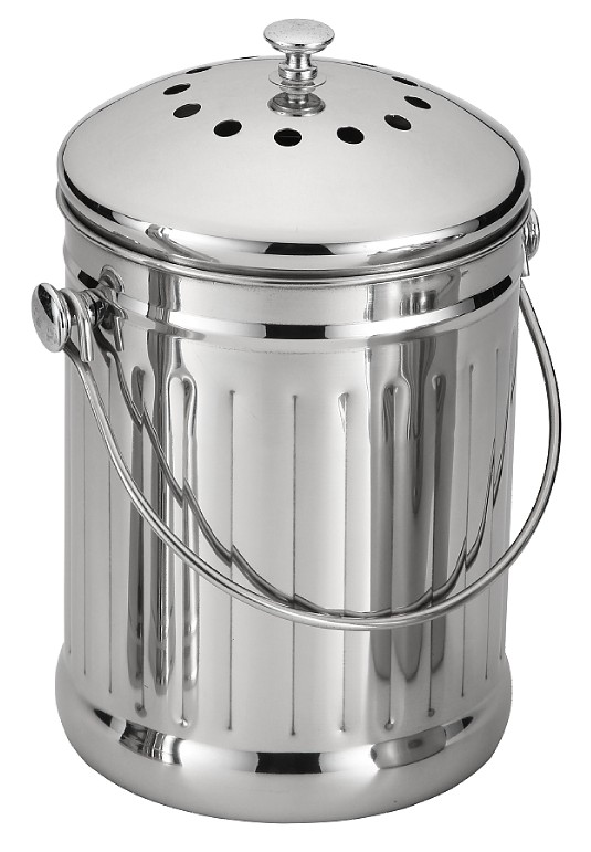 Premium Quality Stainless Steel Compost Bin Kitchen 1 Gallon Compost Pail with Filter
