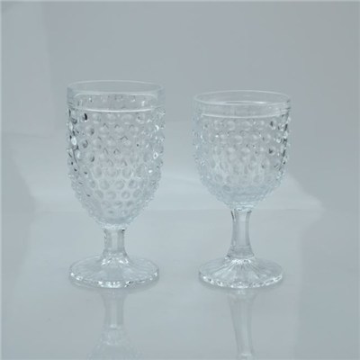 Short Stem Small Wine Glasses|clear Machine Pressed Goblets for Sale