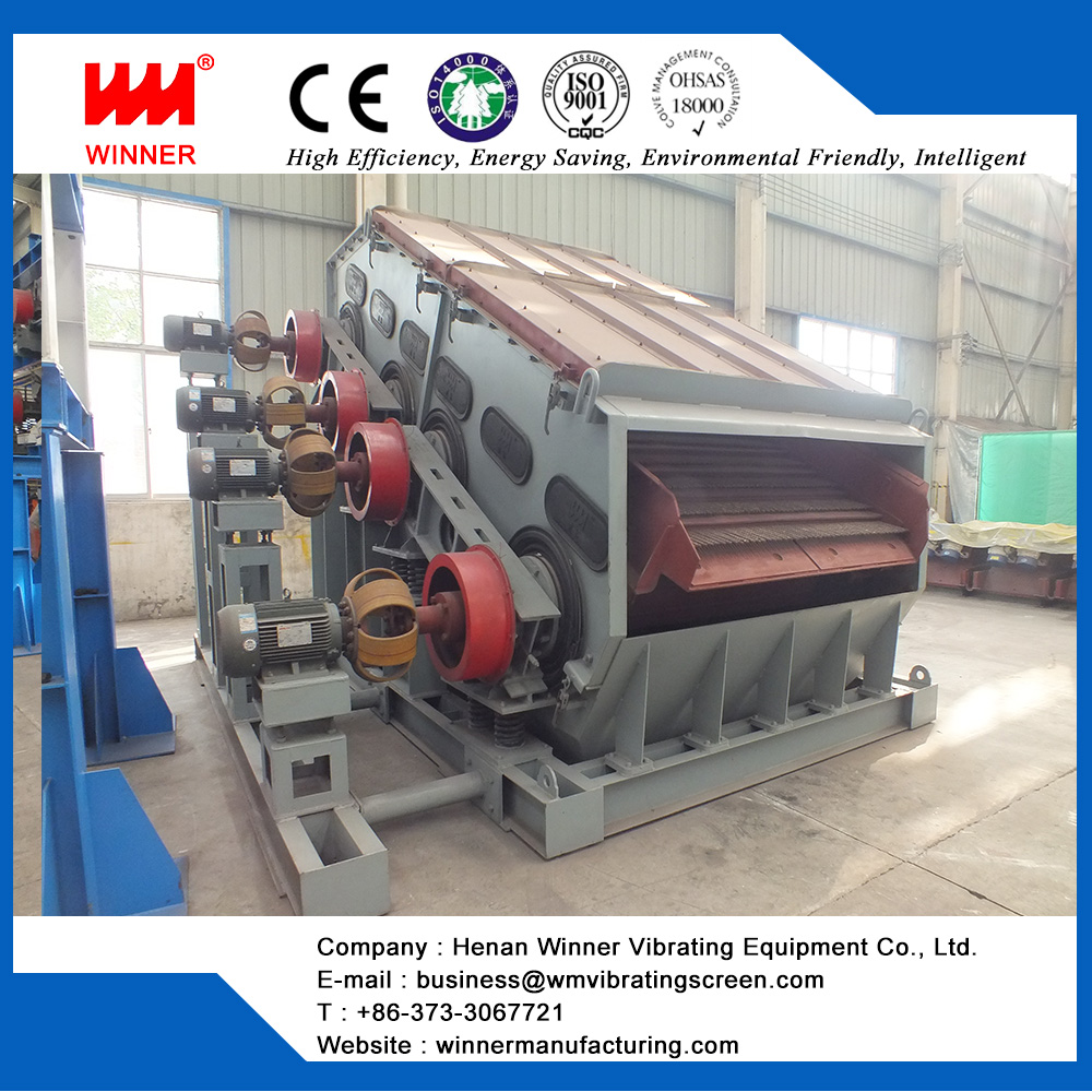 Linear vibrating screen for mining and metallurgy industry