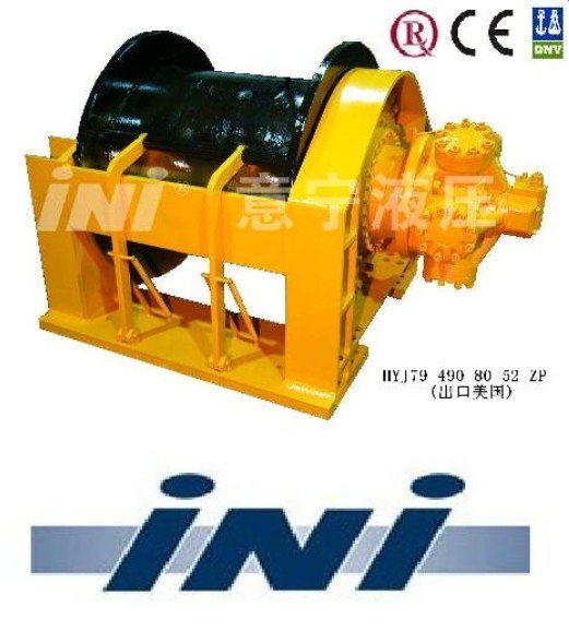INI 49 ton hydraulic winch with rope roller,rope roller winch