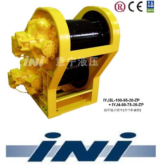 INI hydraulic double drum pipe layer winch waterfall winch